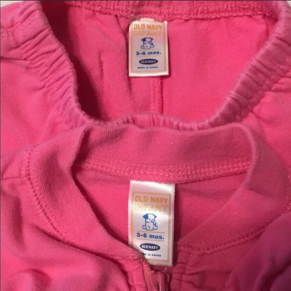 Old Navy Pink french terry sweat suit Size 3-6M